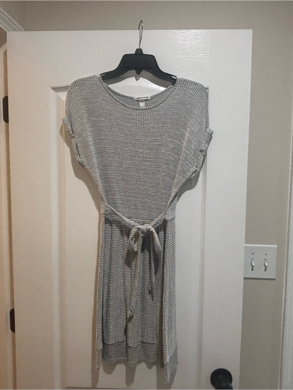Caution To The Wind Heather Gray Waffle Knit Tee